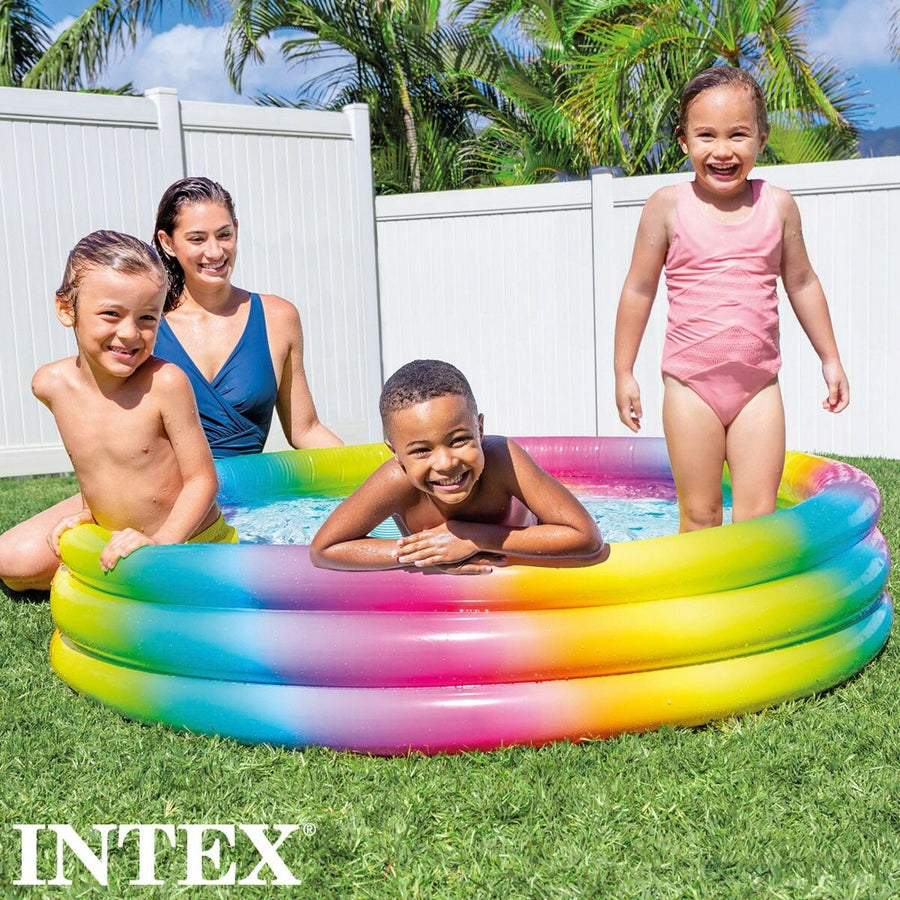 Napihljiv bazen za otroke Intex Pisana Obroči 330 L 147 x 33 x 147 cm (6 kosov)