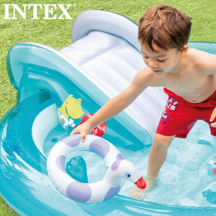 Napihljiv bazen za otroke Intex Igrišče Krokodil 201 x 84 x 17 cm (3 kosov)
