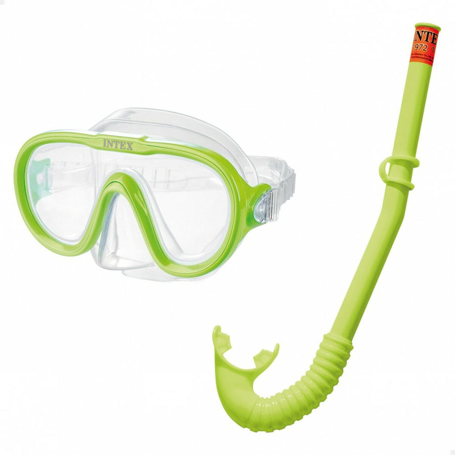 Potapljaška Očala s Cevko Intex Adventurer Zelena