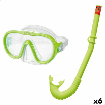 Potapljaška Očala s Cevko Intex Adventurer Zelena