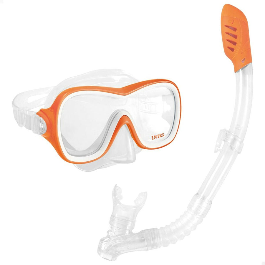 Potapljaška Očala s Cevko Intex Wave Rider Oranžna