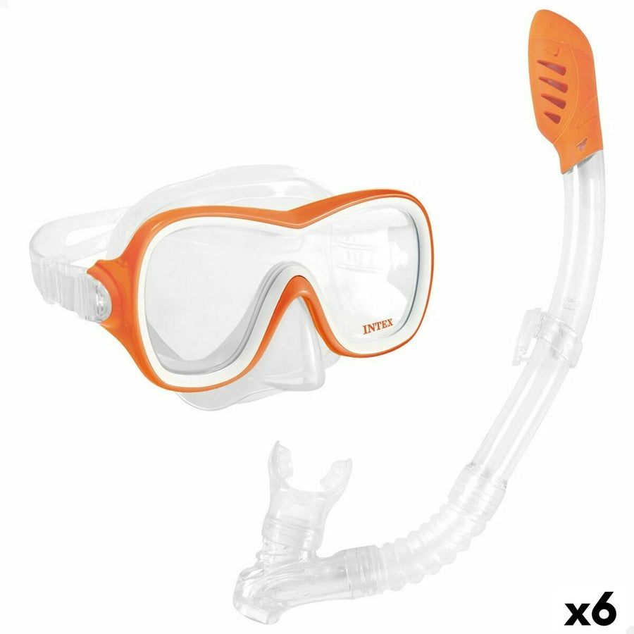 Potapljaška Očala s Cevko Intex Wave Rider Oranžna