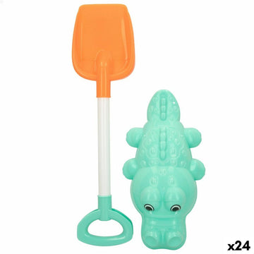 Komplet igrač za na plažo Colorbaby 2 Kosi Krokodil Lopata polipropilen (24 kosov)