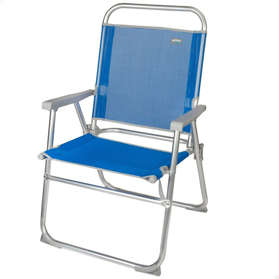 Plažni stol Aktive Gomera Modra 48 x 88 x 50 cm Aluminij Zložljiv (4 kosov)