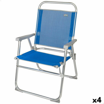 Plažni stol Aktive Gomera Modra 48 x 88 x 50 cm Aluminij Zložljiv (4 kosov)