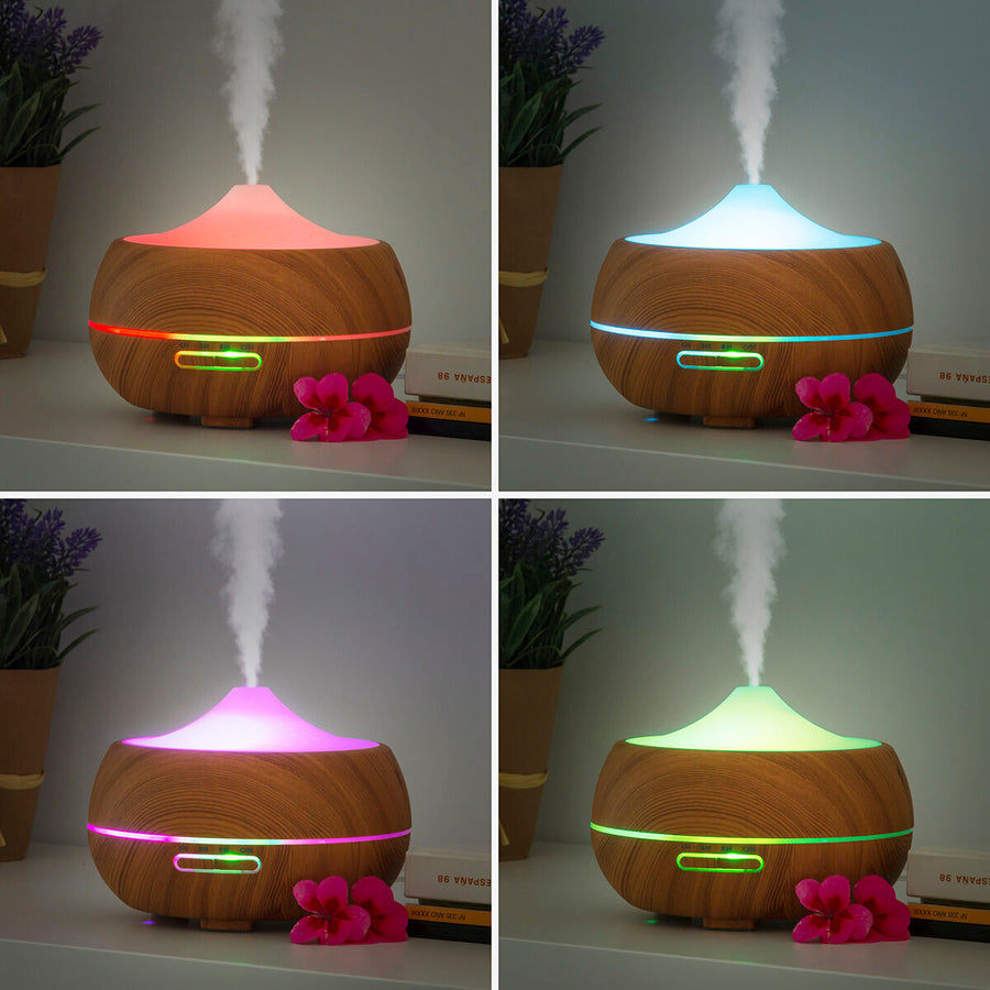 Vlažilni difuzor arome z večbarvno LED diodo Wooden-Effect InnovaGoods