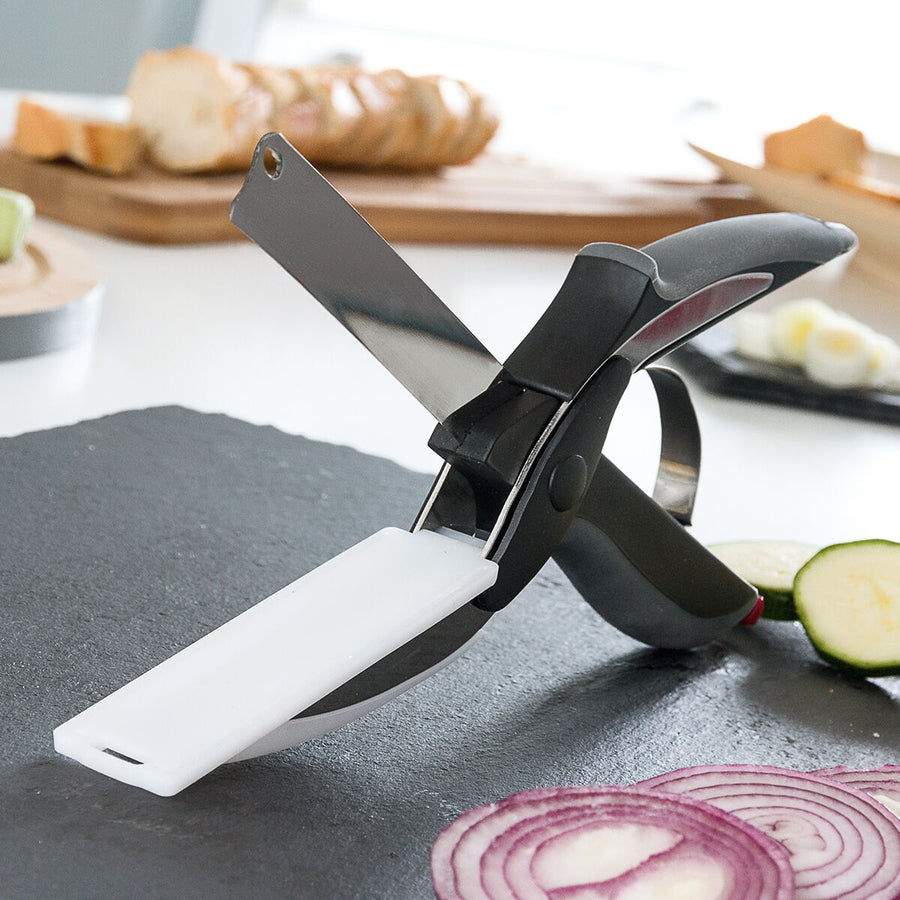 Škarjast Nož z Vgrajeno Mini Rezalno Desko Scible InnovaGoods
