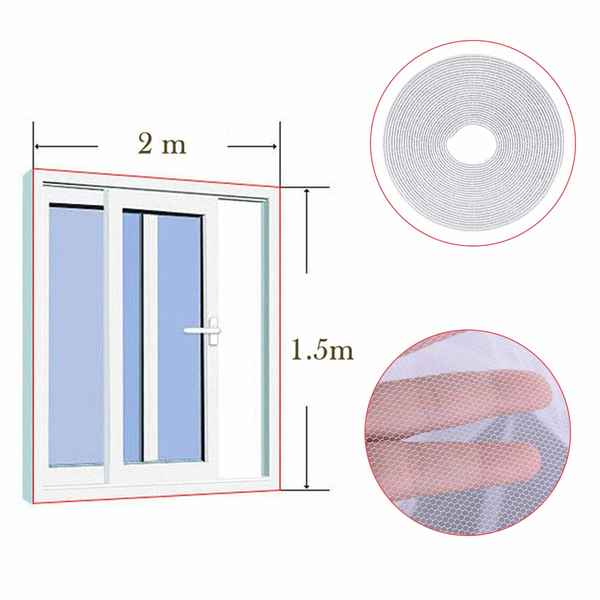 Rezljivi lepilni trak za okno proti komarjem (150 x 200cm) Univerzalno (3 uds) (Refurbished D)