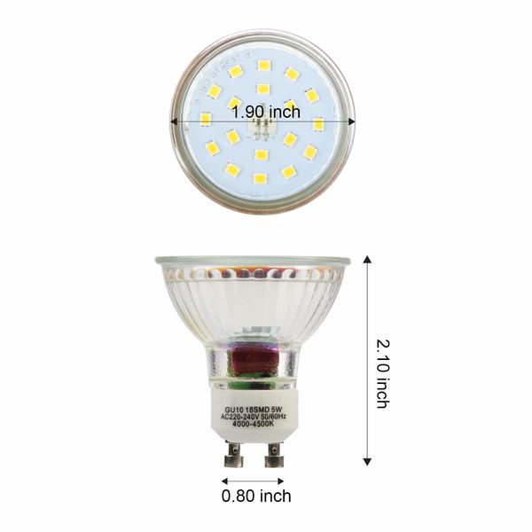 LED svetilka GU10 4500K 5W Bela svetloba (10 uds) (Prenovljeni izdelki A+)