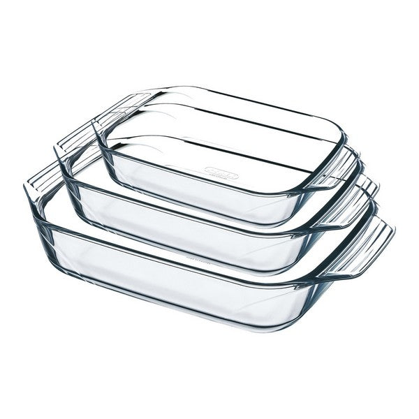 Komplet posod za pečico Pyrex Prozorno Borosilikatno steklo (3 pcs)