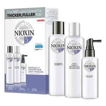 Unisex frizerski set System 5 Nioxin (3 pcs) Proti padcu Barvani lasje