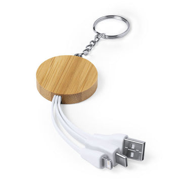 Obesek za ključe z mikro USB kablom, USB-C in svetilko 146529