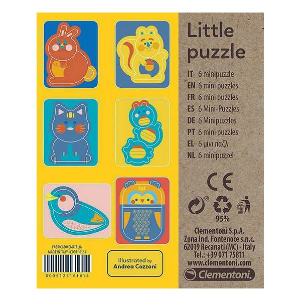 Otroške puzzle Animals Puzzles Clementoni (7 x 14,5 x 16,5 cm)