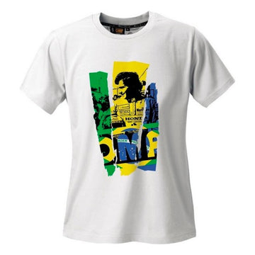 Moška Majica s Kratkimi Rokavi OMP Ayrton Senna Bela
