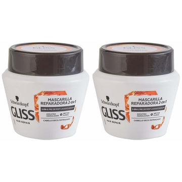 Krepitvena maska za lase Gliss Total Repair Schwarzkopf 2 uds (300 ml) (Refurbished A+)