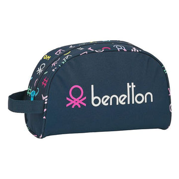 Toaletna torbica za šolo Benetton Dot Com Mornarsko modra