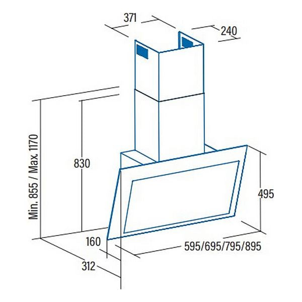 Kuhinjska napa Cata Thalassa 800XGBK 80 cm 842 m3/h 69 dB 140W A+++