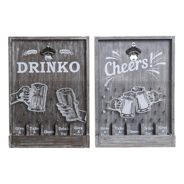 Odpirač za steklenice DKD Home Decor Cheers! Les MDF (2 pcs) (33 x 7 x 46 cm)