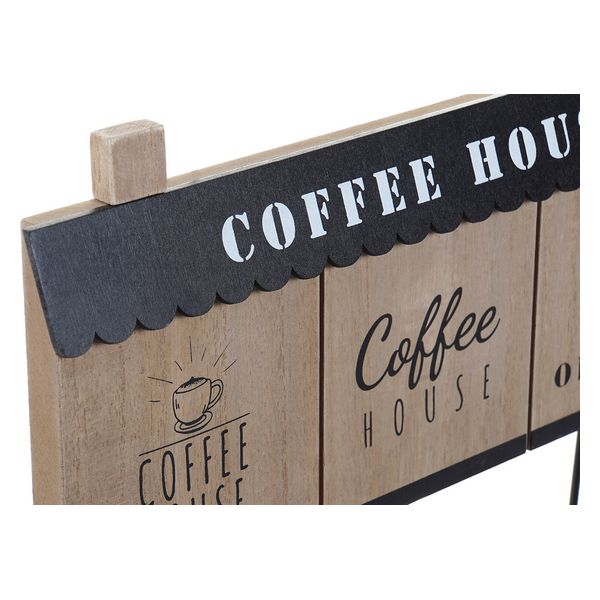 Stenski obešalnik DKD Home Decor Coffee Les Kovina (31 x 4 x 23 cm)