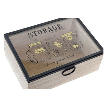 Škatla za pijače DKD Home Decor Storage Les MDF (2 pcs)