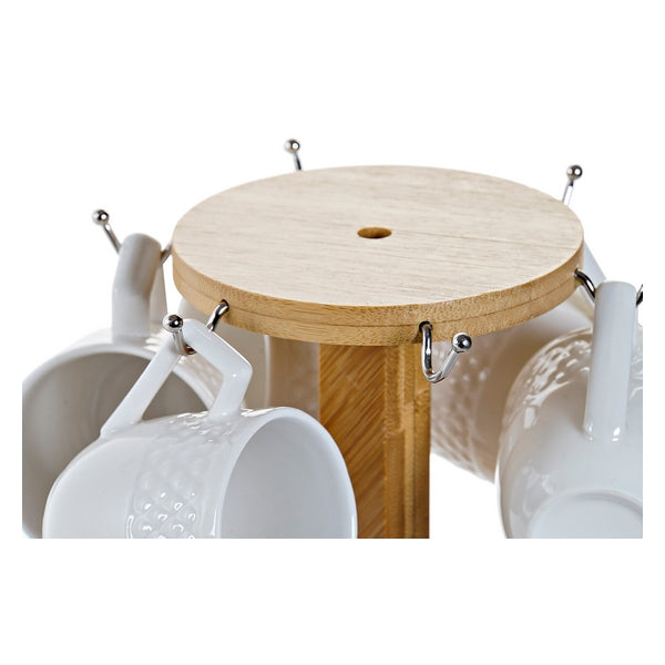 Komplet 6 Lončkov za Kavo DKD Home Decor Bambus Porcelan (90 ml) (6 pcs)