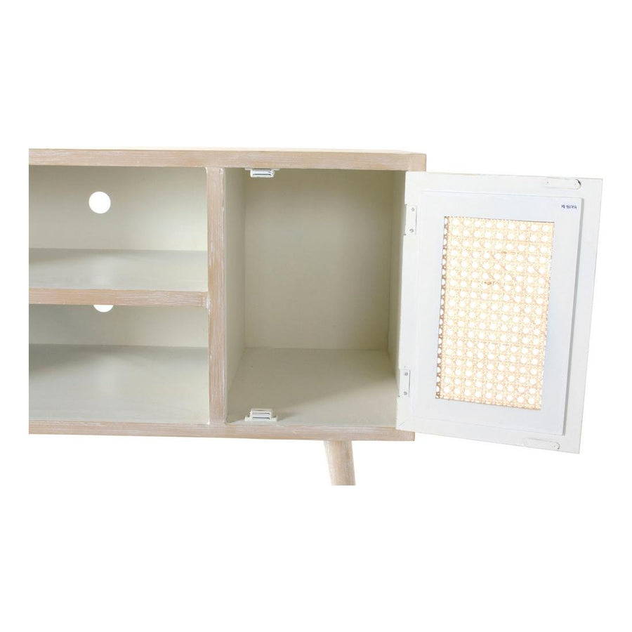 TV omarica DKD Home Decor Bela Les protja Svetlo rjava (110 x 43 x 60.5 cm)