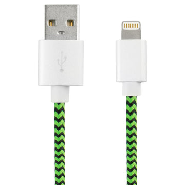 Kabel iz USB v Lightning KSIX Sport 1 m Zelena Črna