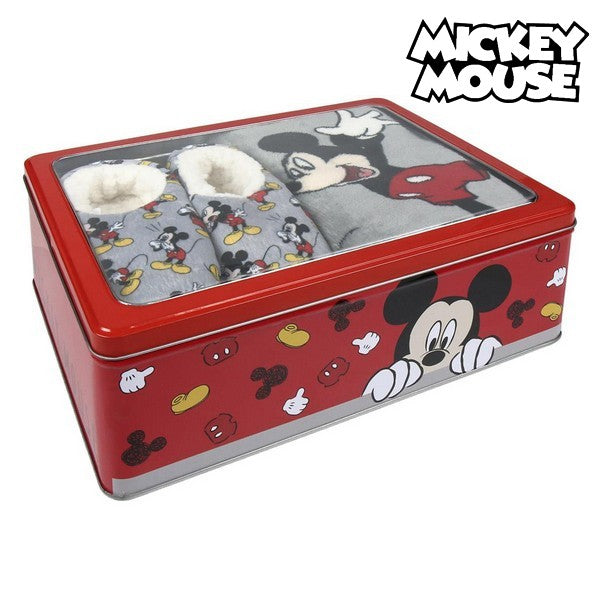 Kovinska Škatla z Odejo in Copati Mickey Mouse 73668