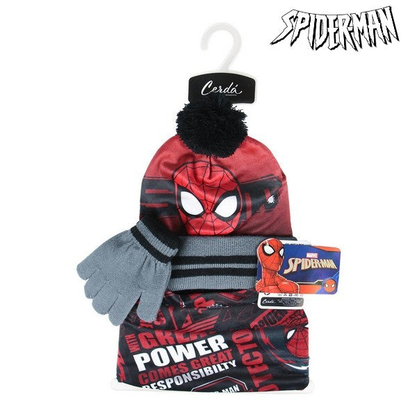 Kapa, rokavice in cevast šal Spiderman 74328 Črna (3 Pcs)
