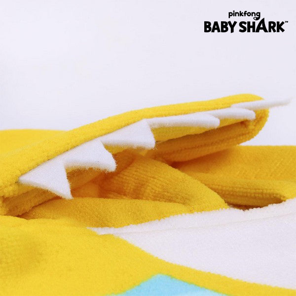 Brisača iz frotirja s kapuco Baby Shark Rumena (50 x 115 cm)