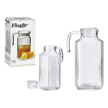 Stekleni Prozorni Vrč Vivalto S pokrovom Steklo Plastika (1,8L) (1800 ml) (1,8 L)