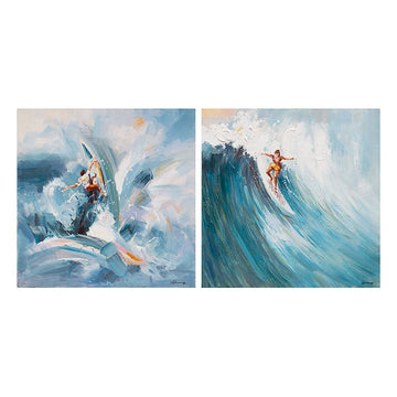 Komplet 2 Oljnih Slik Surf (100 x 4 x 100 cm)