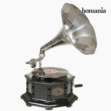 gramofon Osmerokoten Črna Srebro - Old Style Zbirka by Homania