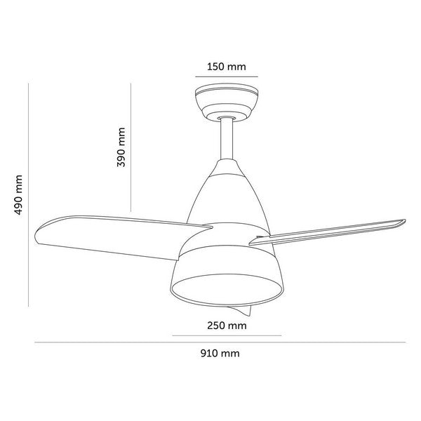 Stropni ventilator z lučko Techbrey Industrial 55W 15W A++ 1500 Lm (Prilagodljiv)