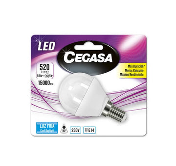 Sferična LED žarnica Cegasa E14 5,5 W A+